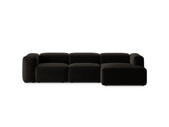 Coltar dreapta 3 locuri, Bergamo, Cosmopolitan Design, 304x152x70 cm, tesatura structurata, negru