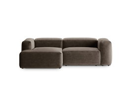 Coltar stanga 2 locuri, Bergamo, Cosmopolitan Design, 244x152x70 cm, tesatura structurata, cappuccino