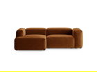 Coltar stanga 2 locuri, Bergamo, Cosmopolitan Design, 244x152x70 cm, tesatura structurata, gri maro