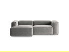 Coltar stanga 2 locuri, Bergamo, Cosmopolitan Design, 244x152x70 cm, tesatura structurata, gri deschis