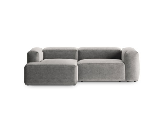Coltar stanga 2 locuri, Bergamo, Cosmopolitan Design, 244x152x70 cm, tesatura structurata, gri deschis
