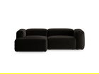 Coltar stanga 2 locuri, Bergamo, Cosmopolitan Design, 244x152x70 cm, tesatura structurata, negru