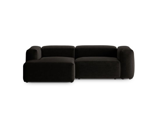 Coltar stanga 2 locuri, Bergamo, Cosmopolitan Design, 244x152x70 cm, tesatura structurata, negru