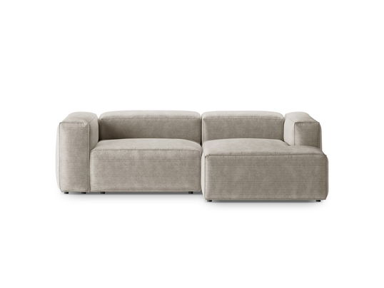 Coltar dreapta 2 locuri, Bergamo, Cosmopolitan Design, 244x152x70 cm, catifea chenille raiata, ivoriu