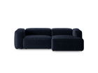 Coltar dreapta 2 locuri, Bergamo, Cosmopolitan Design, 244x152x70 cm, catifea chenille raiata, albastru navy