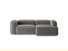 Coltar dreapta 2 locuri, Bergamo, Cosmopolitan Design, 244x152x70 cm, catifea chenille raiata, gri deschis