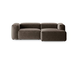 Coltar dreapta 2 locuri, Bergamo, Cosmopolitan Design, 244x152x70 cm, tesatura structurata, cappuccino