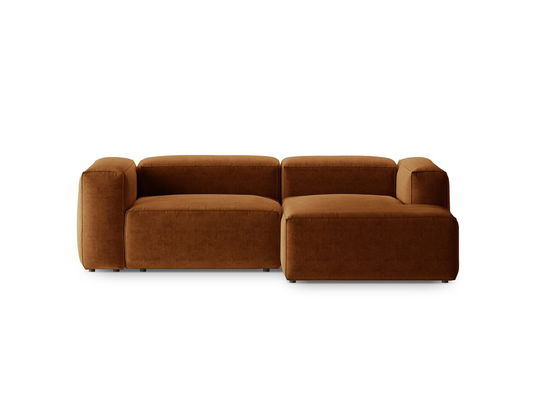 Coltar dreapta 2 locuri, Bergamo, Cosmopolitan Design, 244x152x70 cm, tesatura structurata, gri maro