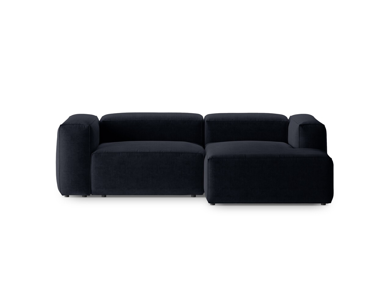 Coltar dreapta 2 locuri, Bergamo, Cosmopolitan Design, 244x152x70 cm, tesatura structurata, albastru navy