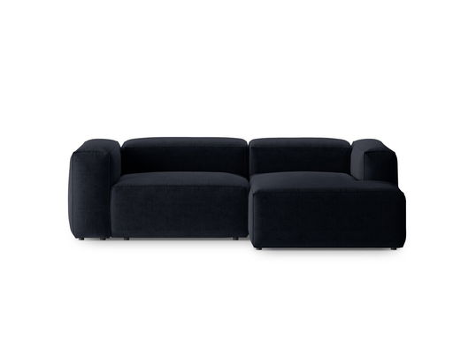 Coltar dreapta 2 locuri, Bergamo, Cosmopolitan Design, 244x152x70 cm, tesatura structurata, albastru navy