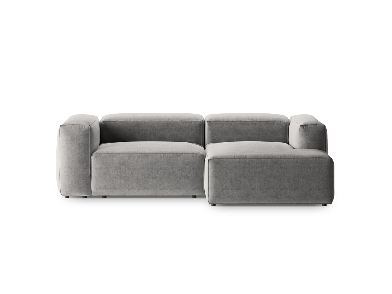 Coltar dreapta 2 locuri, Bergamo, Cosmopolitan Design, 244x152x70 cm, tesatura structurata, gri deschis