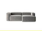 Coltar dreapta 2 locuri, Bergamo, Cosmopolitan Design, 244x152x70 cm, tesatura structurata, gri deschis
