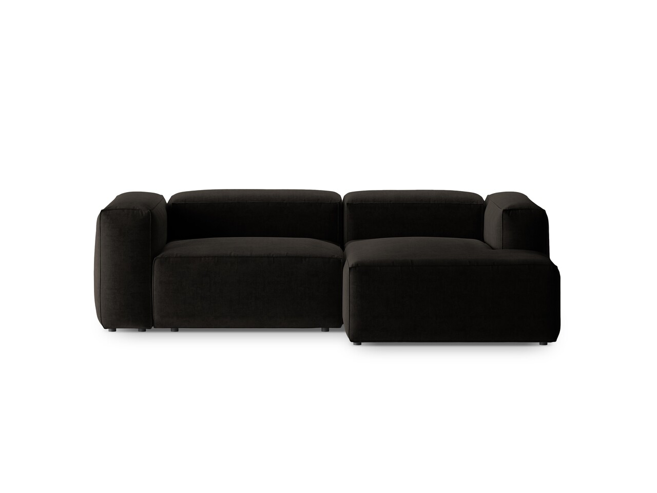 Coltar dreapta 2 locuri, Bergamo, Cosmopolitan Design, 244x152x70 cm, tesatura structurata, negru