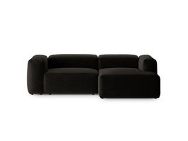 Coltar dreapta 2 locuri, Bergamo, Cosmopolitan Design, 244x152x70 cm, tesatura structurata, negru