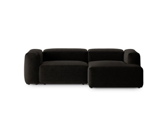 Coltar dreapta 2 locuri, Bergamo, Cosmopolitan Design, 244x152x70 cm, tesatura structurata, negru