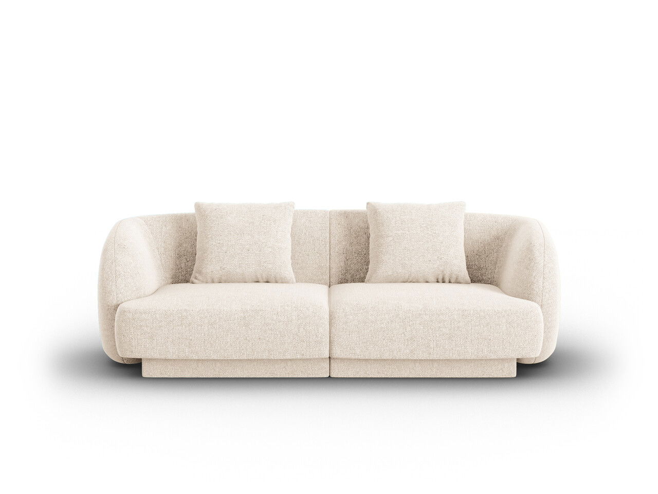 Canapea 2 locuri, Tulum, Cosmopolitan Design, 180x90x70 cm, tesatura chenille, bej deschis