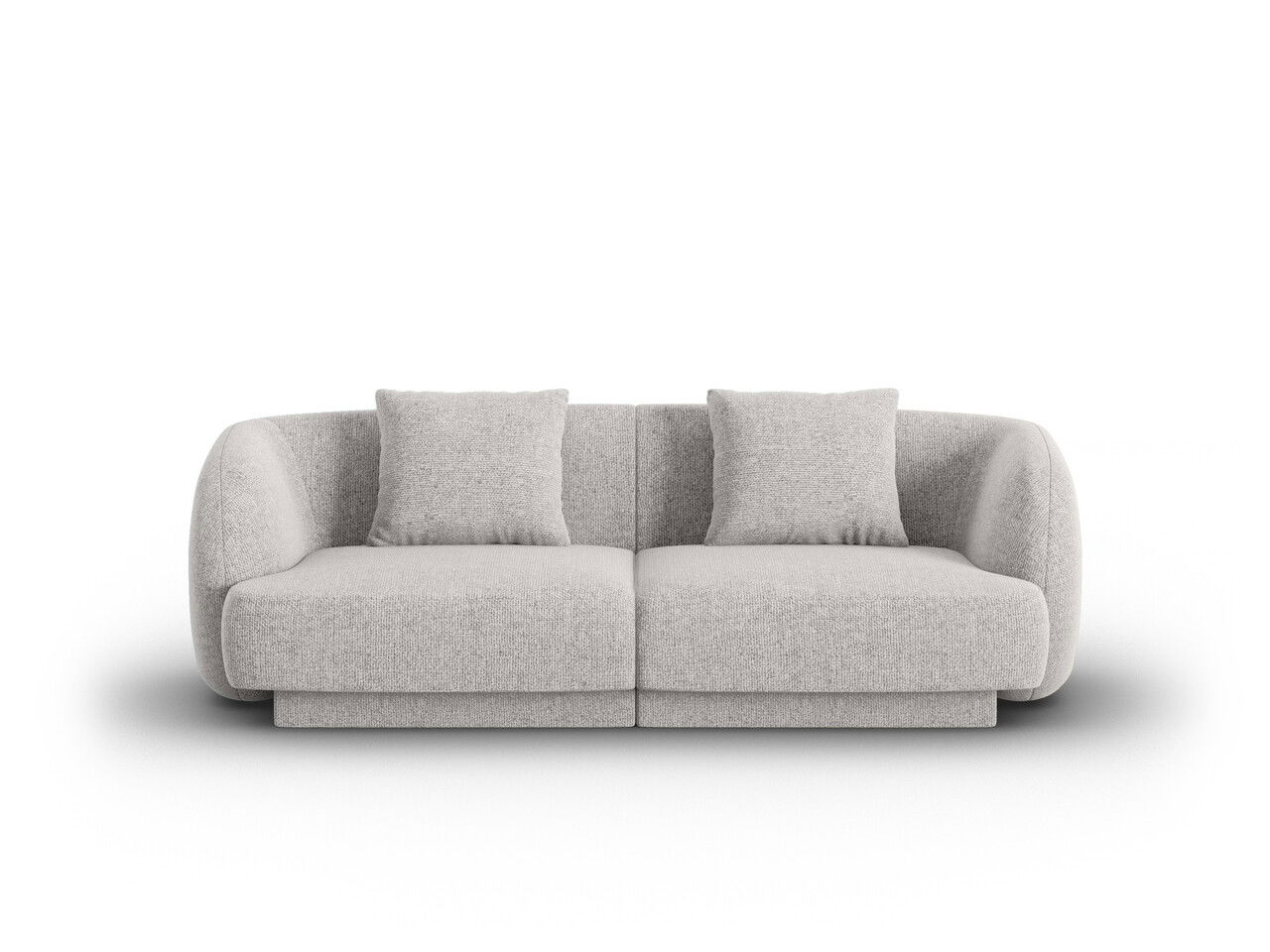 Canapea 2 locuri, Tulum, Cosmopolitan Design, 180x90x70 cm, tesatura chenille, gri deschis