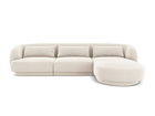 Coltar dreapta 4 locuri, Tulum, Cosmopolitan Design, 255x156x70 cm, catifea, bej deschis