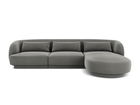 Coltar dreapta 4 locuri, Tulum, Cosmopolitan Design, 255x156x70 cm, catifea, gri deschis