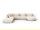 Coltar panoramic stanga 6 locuri, Tulum, Cosmopolitan Design, 330x255x70 cm, tesatura chenille, bej deschis