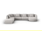 Coltar panoramic stanga 6 locuri, Tulum, Cosmopolitan Design, 330x255x70 cm, tesatura chenille, gri deschis