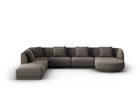 Coltar panoramic stanga 6 locuri, Tulum, Cosmopolitan Design, 330x255x70 cm, tesatura chenille, gri