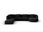Coltar panoramic stanga 6 locuri, Tulum, Cosmopolitan Design, 330x255x70 cm, tesatura chenille, negru