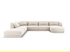 Coltar panoramic stanga 6 locuri, Tulum, Cosmopolitan Design, 330x255x70 cm, catifea, bej deschis