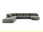 Coltar panoramic stanga 6 locuri, Tulum, Cosmopolitan Design, 330x255x70 cm, catifea, gri deschis