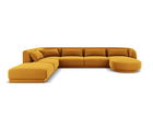 Coltar panoramic stanga 6 locuri, Tulum, Cosmopolitan Design, 330x255x70 cm, catifea, galben