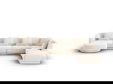 Coltar panoramic dreapta 6 locuri, Tulum, Cosmopolitan Design, 330x255x70 cm, tesatura chenille, bej deschis