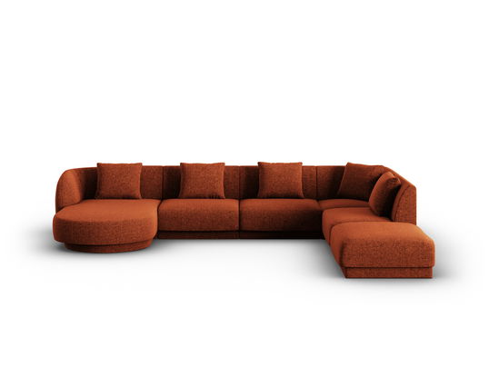 Coltar panoramic dreapta 6 locuri, Tulum, Cosmopolitan Design, 330x255x70 cm, tesatura chenille, teracota
