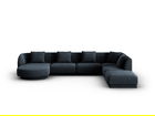 Coltar panoramic dreapta 6 locuri, Tulum, Cosmopolitan Design, 330x255x70 cm, tesatura chenille, albastru regal