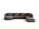 Coltar panoramic dreapta 6 locuri, Tulum, Cosmopolitan Design, 330x255x70 cm, tesatura chenille, gri