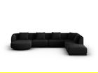 Coltar panoramic dreapta 6 locuri, Tulum, Cosmopolitan Design, 330x255x70 cm, tesatura chenille, negru