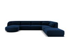 Coltar panoramic dreapta 6 locuri, Tulum, Cosmopolitan Design, 330x255x70 cm, catifea, albastru regal