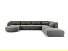 Coltar panoramic dreapta 6 locuri, Tulum, Cosmopolitan Design, 330x255x70 cm, catifea, gri deschis
