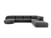 Coltar panoramic dreapta 6 locuri, Tulum, Cosmopolitan Design, 330x255x70 cm, catifea, gri