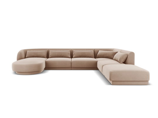 Coltar panoramic dreapta 6 locuri, Tulum, Cosmopolitan Design, 330x255x70 cm, catifea, bej
