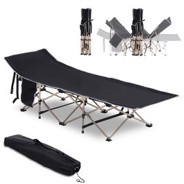 Outsunny Pat pliant, Pat de camping, pliabil, rezistent la intemperii, geantă de transport inclusă, 190 x 68 x 52 cm, Negru | Aosom Romania
