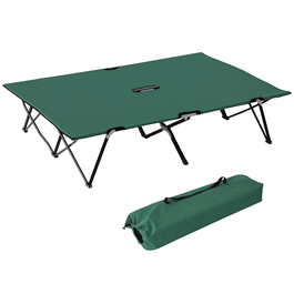 Outsunny Pat de tabără pliabil dublu pentru 2 persoane 193 x 125 x 40 cm poliester Oxford metal verde | Aosom Romania
