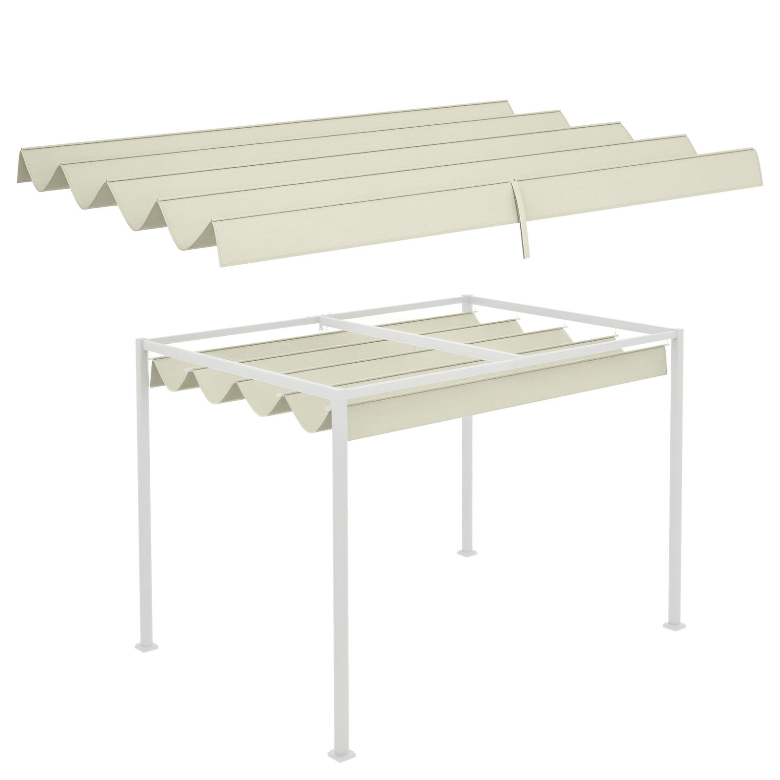 Outsunny Acoperiș de schimb pentru pergolă, material de înlocuire, protecție solară Anti-UV 30+ pentru pergolă de 3 x 2 m | Aosom Romania