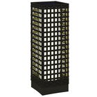 Outsunny Lampă de exterior cu panou solar, activare automată, 8 ore de funcționare, imitație de ratan, oțel, 15,5 x 15,5 x 46 cm, Negru | Aosom Romania