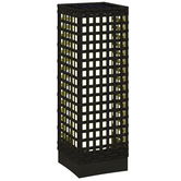 Outsunny Lampă de exterior cu panou solar, activare automată, 8 ore de funcționare, imitație de ratan, oțel, 15,5 x 15,5 x 46 cm, Negru | Aosom Romania
