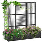 Outsunny Blumenkasten cu grilaj, rezistent la intemperii, Ratan Polyrattan, 103 x 103 x 29 cm, Negru | Aosom Romania