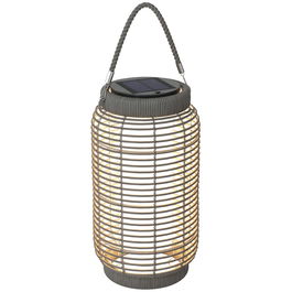 Outsunny Lampadaire d'extérieur solaire en rășină imitată în țesătură luminaire LED de jardin en oțel cu pornire/oprire automată gri | Aosom Romania