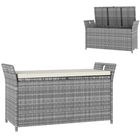 Outsunny Bancă cutie de depozitare exterioară din rășină țesută 250L cu pernă detașabilă, pentru grădină, balcon, crem | Aosom Romania
