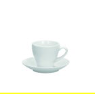 Set 6 cesti de cafea cu farfurie Olimpia, Tognana Porcellane, 100 ml, portelan New Bone China, alb