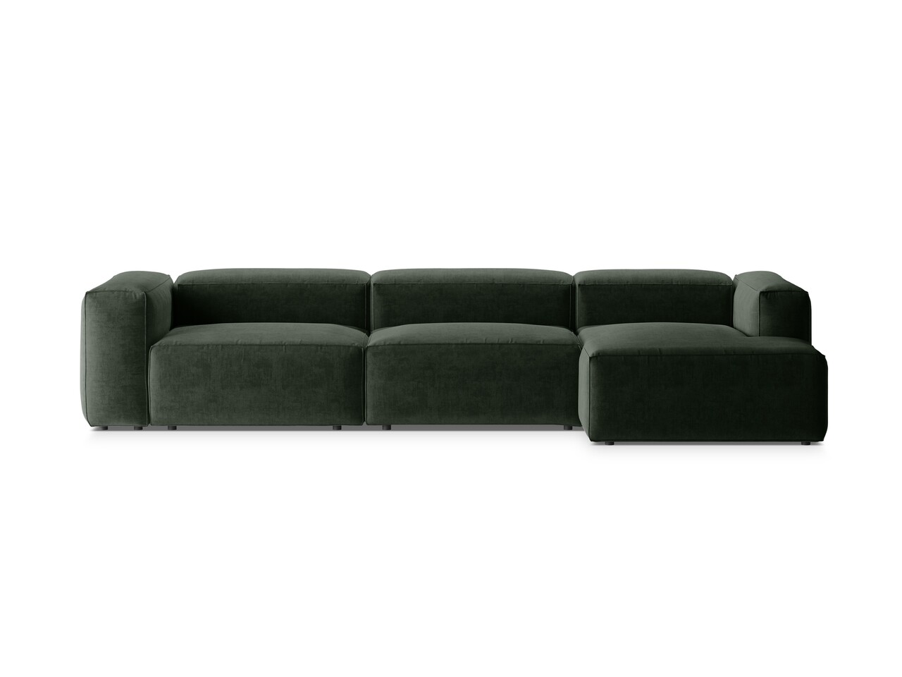 Coltar dreapta 4 locuri, Bergamo, Cosmopolitan Design, 344x152x70 cm, tesatura structurata, verde muschi