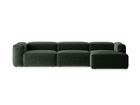 Coltar dreapta 4 locuri, Bergamo, Cosmopolitan Design, 344x152x70 cm, tesatura structurata, verde muschi